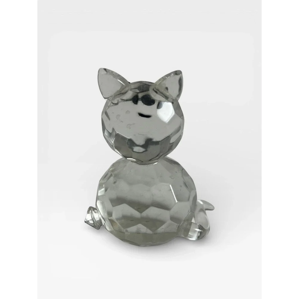 Faceted Crystal Glass Cat Figurine Collectible Prism Decor‎ 2